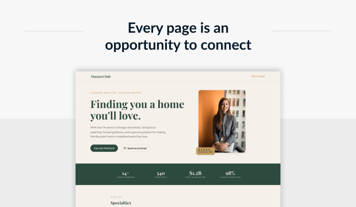 Every page on your website is an opportunity to connect