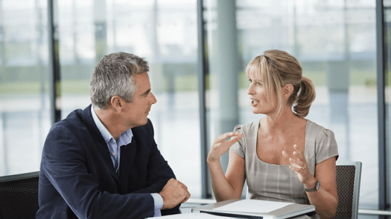 Two people connecting while building their network